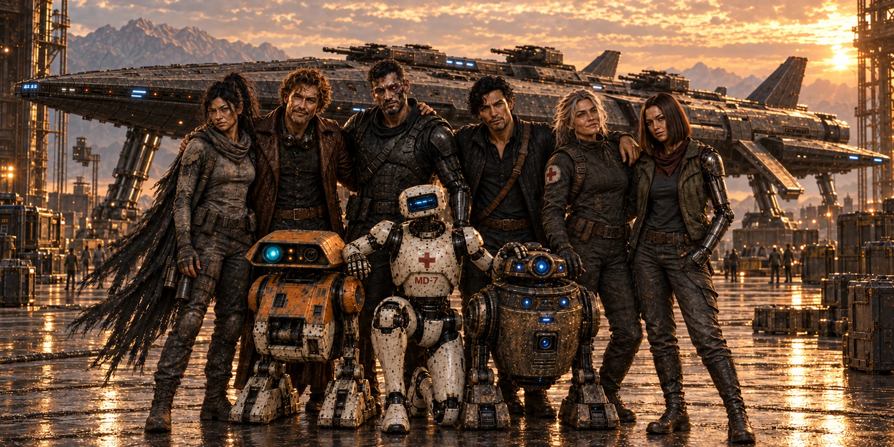 The crew of the Stubborn Dawn